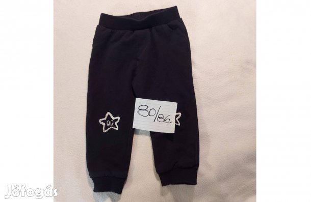 Szabadidő nadrág 80/86-os méretű, fekete