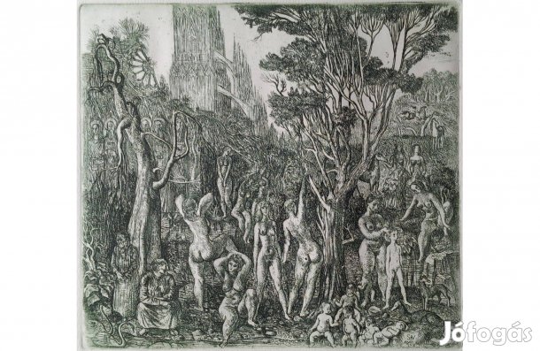 Szabó Vladimir: Régi város, rézkarc