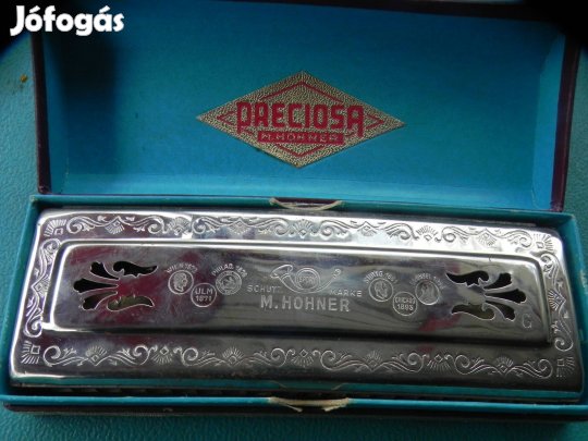 Szájharmónika Antik, Hohner Preciosa Harmonica szép állapot