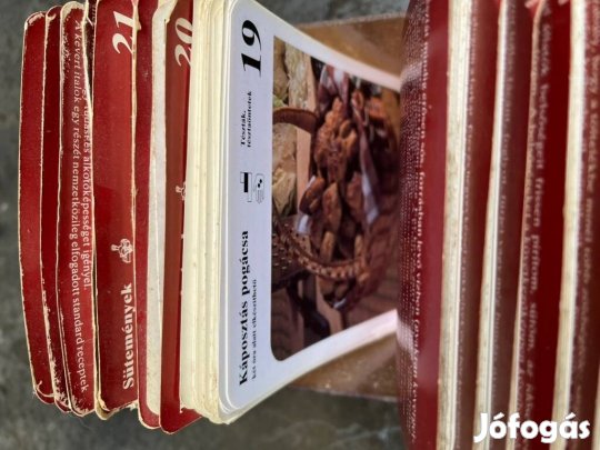 Szakácskönyv étel és sütemény kártya tartóval recept kártya