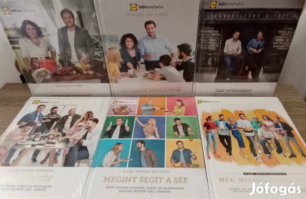 Szakácskönyvek bontatlan csomagolásban (Lidl-s) egyben a 6 db eladók!