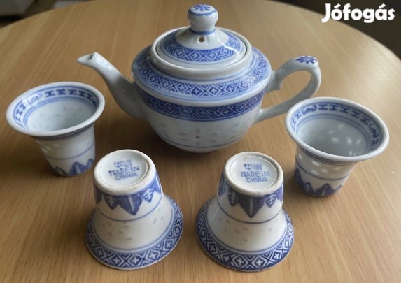 Szakés készlet Kínai porcelán kék 4 személyes