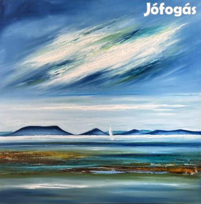 Szalai Krisztián : Fonyódról. 90x90cm olaj/vászon #Szkart