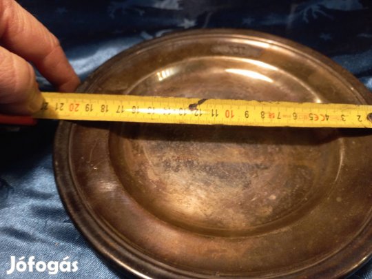 Szalay Illés alpakka tányér gravírozott