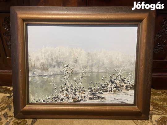 Szalkai Mária Havas Tisza-part festmény 1995