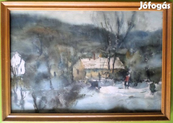 Szalóky Sándor: Téli utca Csobánkán