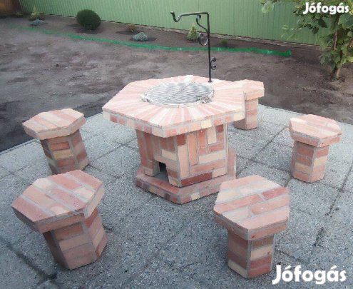 Szalonnasütő, bográcsozó hatszögletű