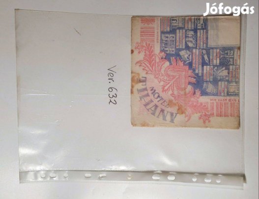 Szalvéta (Ver.632) papír (retró) Motel Tihany