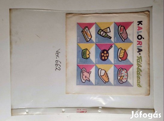 Szalvéta (Ver.662) papír (retró) Kalória-Táblázat