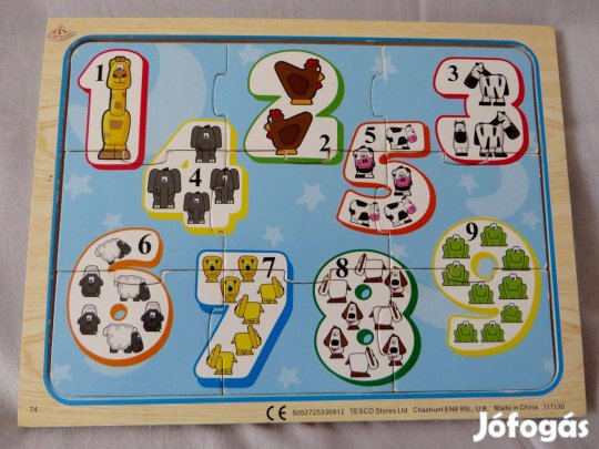 Számok fakirakó, 1-9