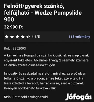 Szánkó új állapotban