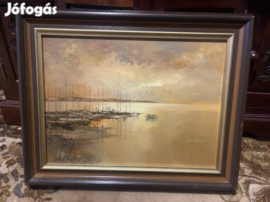 Szanthoffer Imre Balatoni naplemente festmény