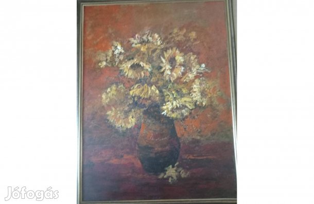 Szanthoffer Imre: Napraforgók 60x80cm olajfestmény fatáblán