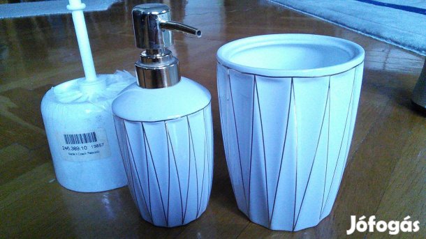 Szappanadagoló és Wc kefe tartó porcelán