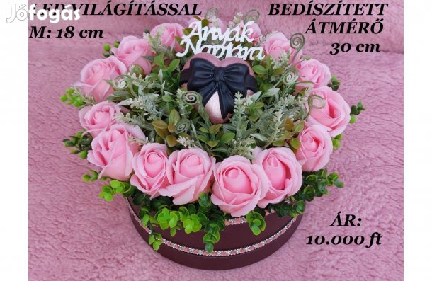 Szappanrózsa box. Anyák napja alkalmából. " Rózsaszín rózsák"