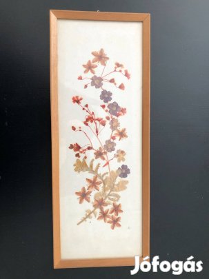 Szárított virágkép keretben eladó