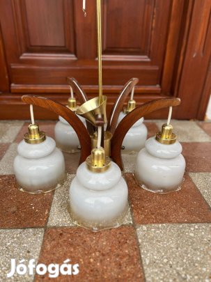 Szarvasi retro 5 ágú csillár, mennyezeti lámpa