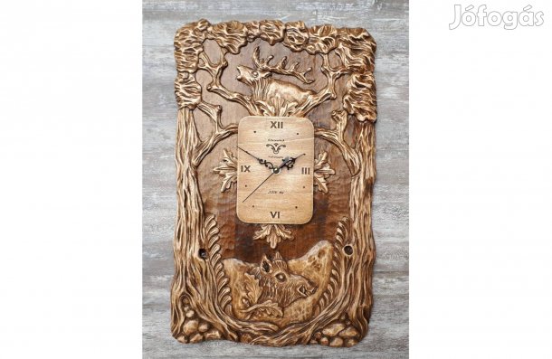 Szarvasóra vaddisznóóra faóra falióra vadászajándéktárgyak vadászóra v
