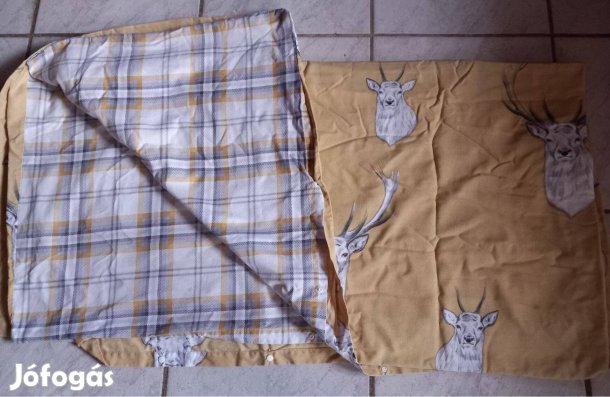Szarvasos-kockás kétoldalú paplanhuzat sárga - Új