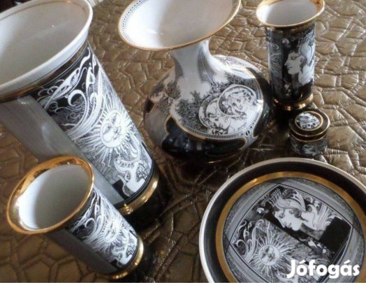Szász Endre Hollóházi porcelán gyűjtemény 9 db