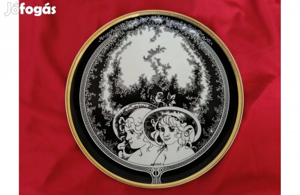 Szász Endre Jurcsák László női fejek falitányér , Hollóházi