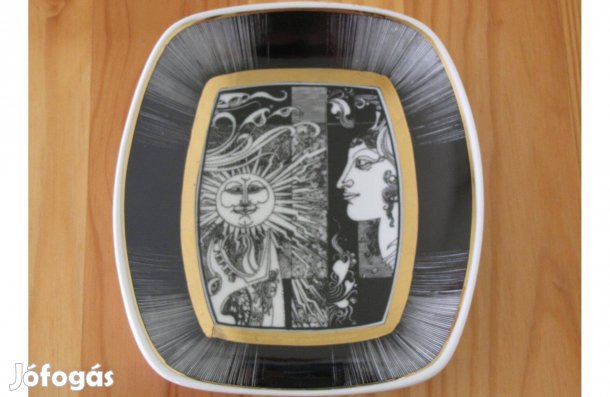 Szász Endre hollóházi porcelán tál 910