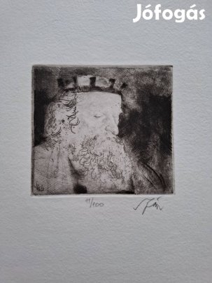 Szász Endre király portré erő és méltóság (limitált grafika)
