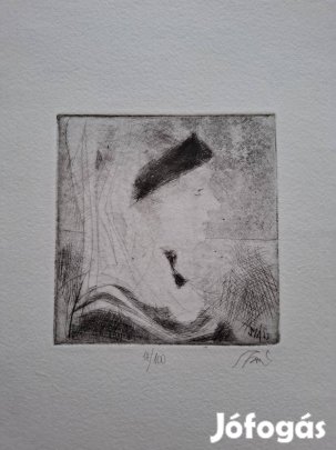 Szász Endre női portré kendős profil (több sorszámmal)