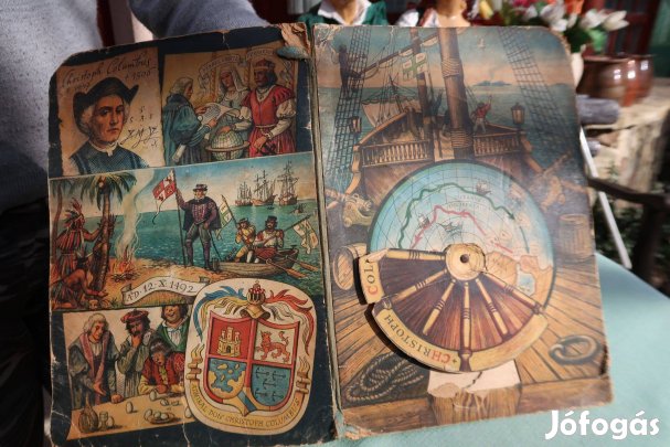 Századeleji térbeli családi játék santa maria hajóval