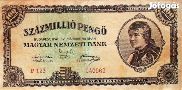 Százmillió pengő 1946 bankjegy