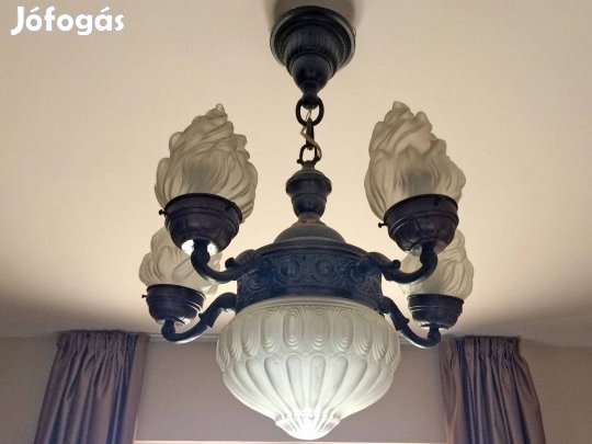 Szecessziós Art Deco stílusú antik mennyezeti csillár eladó