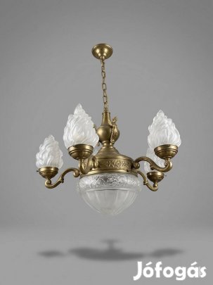 Szecessziós opál láng búrás csillár