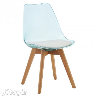 Szék, átlátszó zöld, akril/ekobőr/bükk, BALI 3 NEW