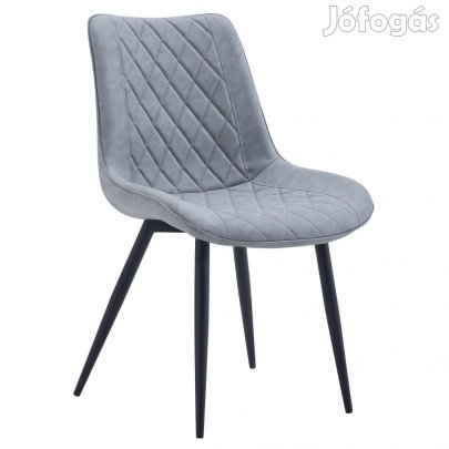 Szék, szürke ekobőr/fekete, HARLAN