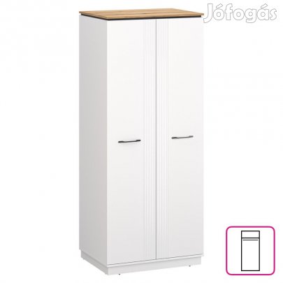 Szekrény, fehér/evoke tölgy, VELIS 2D