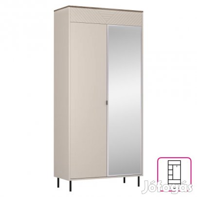 Szekrény, kasmír/castello tölgy, EYCO 2D/40