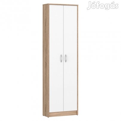 Szekrény, sonoma tölgy/fehér, VIRA-MECKI NEW