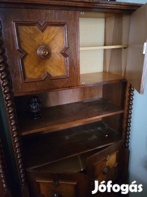 Szekrény, tálaló, tölgy, koloniál stílusú 175x105x65