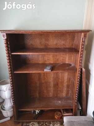 Szekrény tölgy, koloniál stílusú, polcokkal, 150x110x40 cm