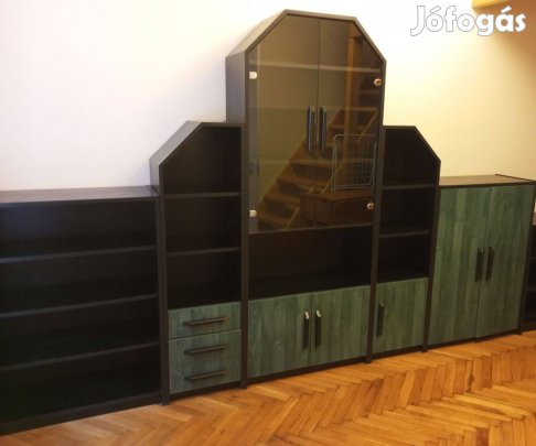 Szekrénysor, fekete-zöld színű