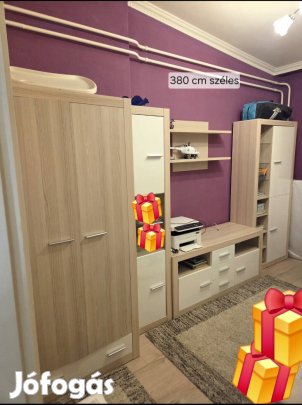 Szekrénysor asztallal újszerű állapot