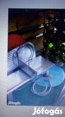 Szeletelőgép, pultos alumín. öntvény vázas, felvágottak pékáruk stb