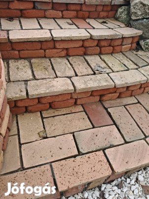 Szeletelt, vágott, bontott tégla járólap, padló-burkolat nagy méretű