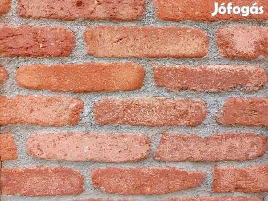 Szeletelt, vágott tégla falburkolat prémium vörös rusztikus Akció!