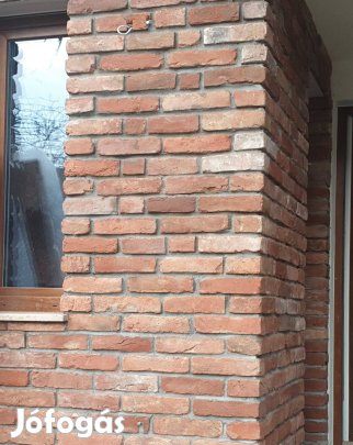 Szeletelt tégla, vágott, bontott,burkolat rusztikus szélső sarok elem