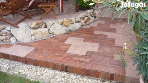 Szeletelt tégla járólap, bontott tégla, vágott tégla, belső járólap