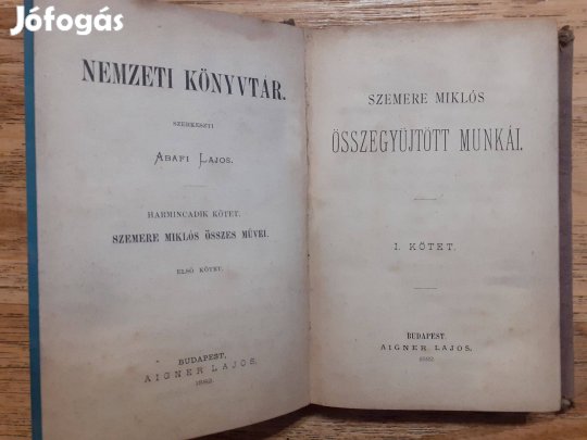 Szemere Miklós összegyüjtött munkái (1882-es kiadás)