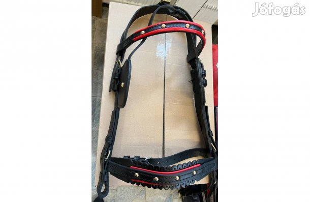 Szemzős fogatos kantár piros béléssel