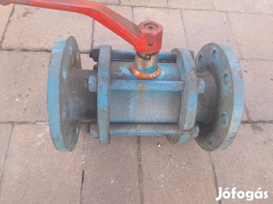 Szénacél 3 részes karimás gömbcsap csap DN80