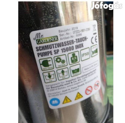 Szennyvíz szivattyú erős 750W teljesítménnyel 15000liter/óra vízhozam